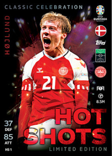 Rasmus Hojlund Denmark Topps Match Attax EURO 2024 Hot Shots Limited Edition #HSLE1